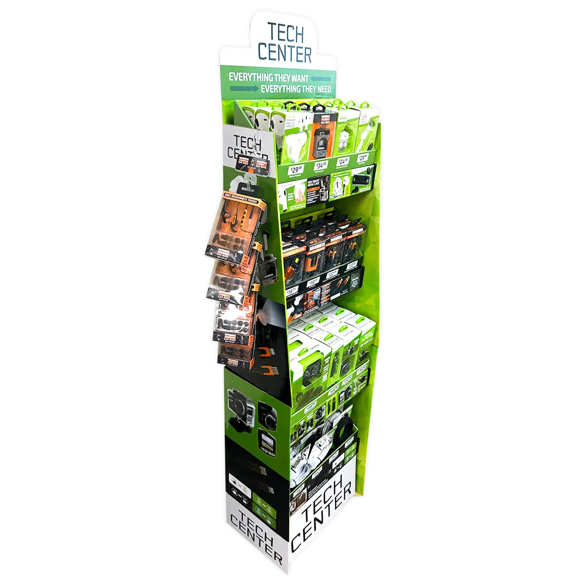 Tech Gift Floor Display Assortment Floor Display - 62 Pieces Per Retail Ready Display 88495 NOVELTY INC