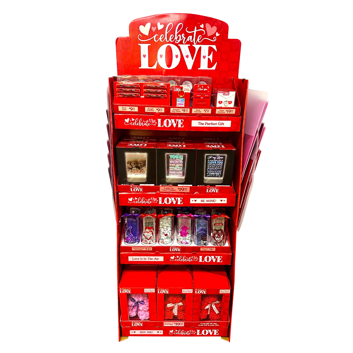Valentine's Day Glass and Gift Assortment Floor Display - 81 Pieces Per Retail Ready Display 88500 KIPP BROTHERS