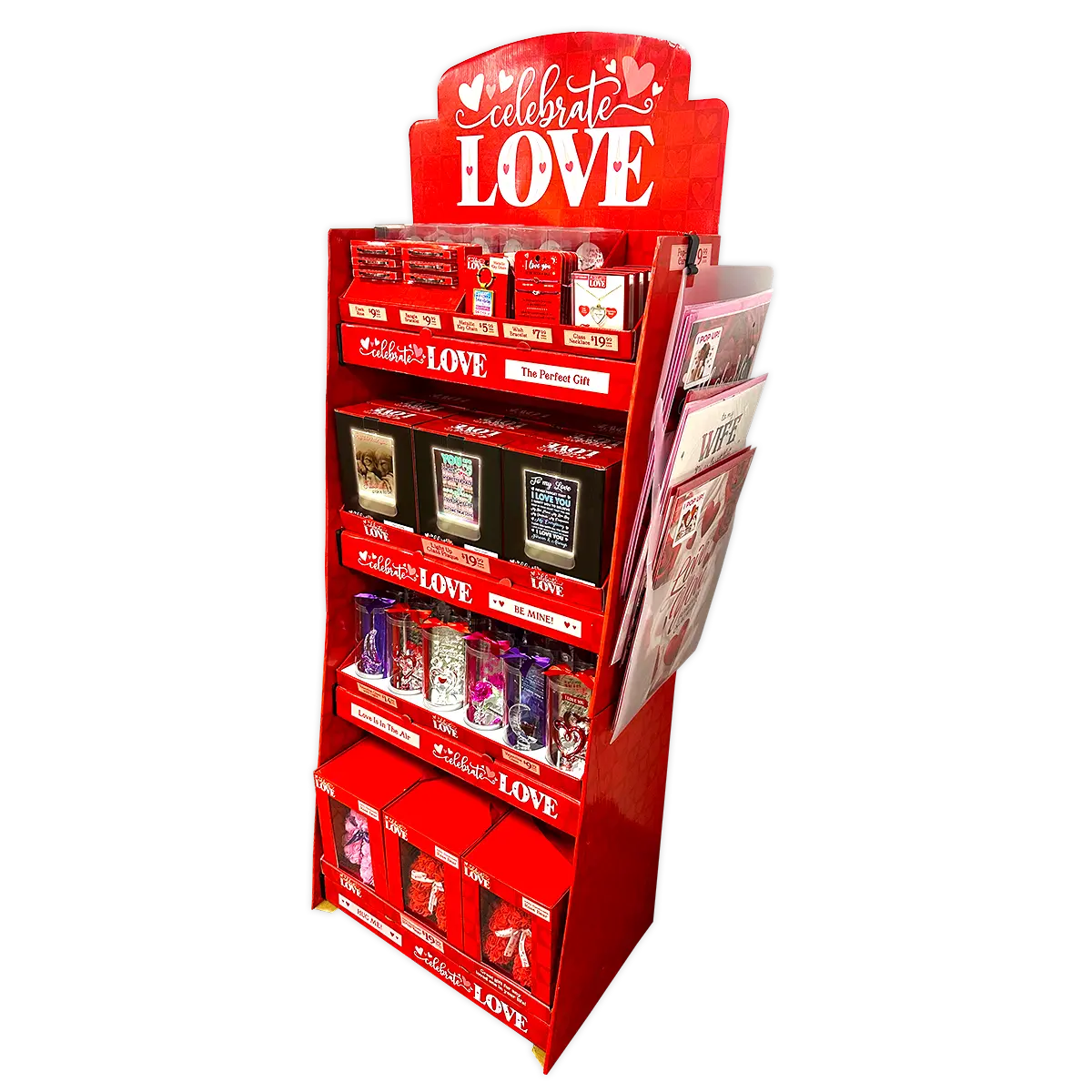 Valentine's Day Glass and Gift Assortment Floor Display - 81 Pieces Per Retail Ready Display 88500 KIPP BROTHERS
