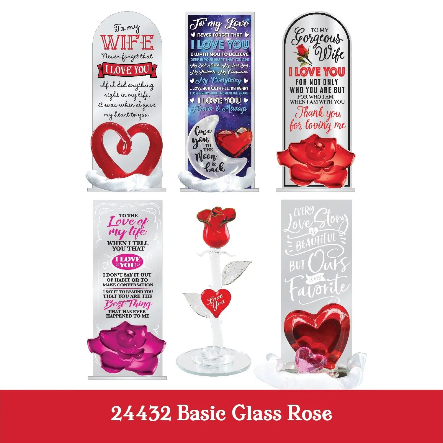Valentine's Day Glass and Gift Assortment Floor Display - 81 Pieces Per Retail Ready Display 88500 KIPP BROTHERS