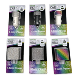 Car Charger and Wall Charger Dual Port USB / USB-C Rhinestone Assortment - 6 Pieces Per Retail Ready Display 88502 GADGET GEAR