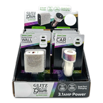 Car Charger and Wall Charger Dual Port USB / USB-C Rhinestone Assortment - 6 Pieces Per Retail Ready Display 88502 GADGET GEAR