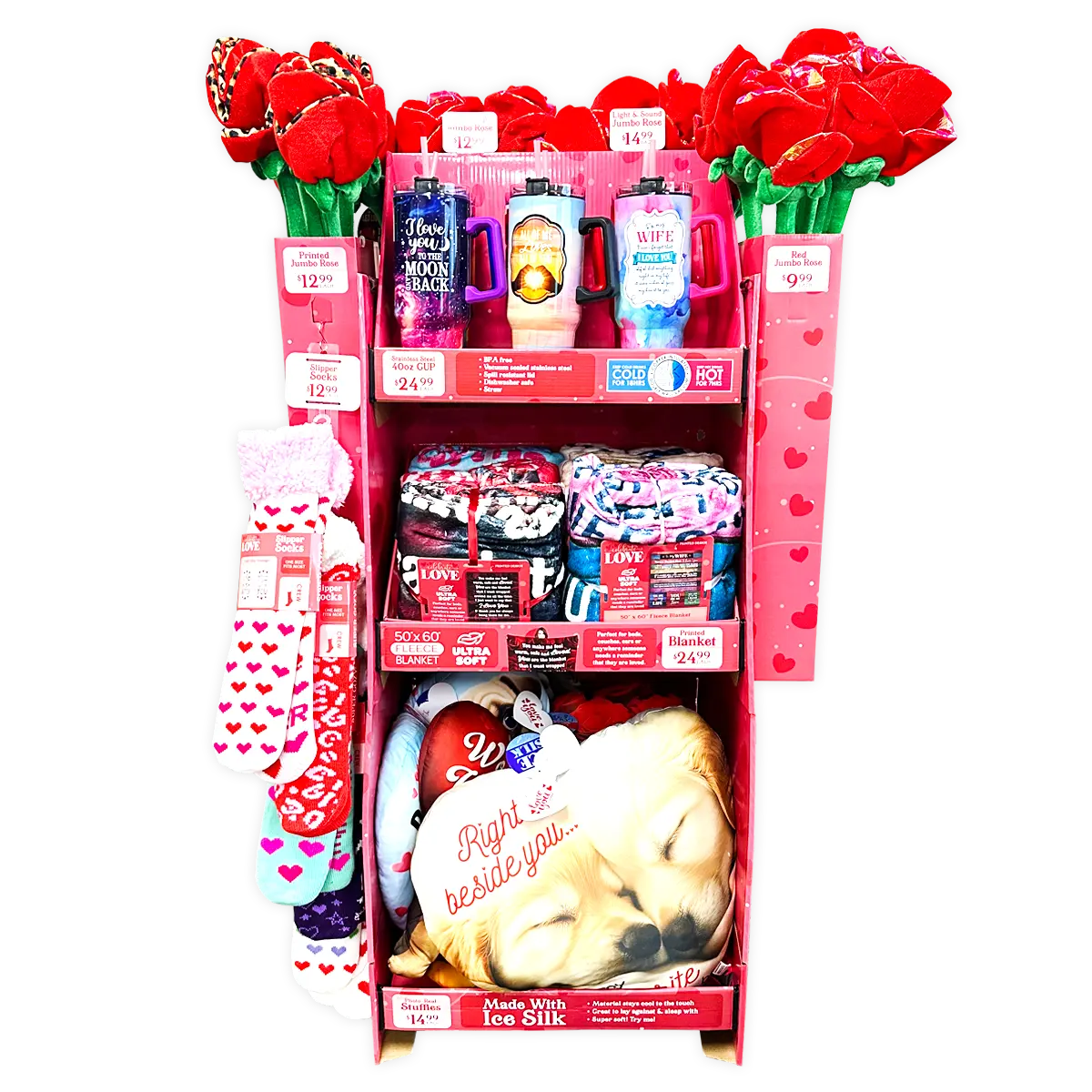 Valentine's Day Plush and Gift Assortment Floor Display - 48 Pieces Per Retail Ready Display 88505 KIPP BROTHERS