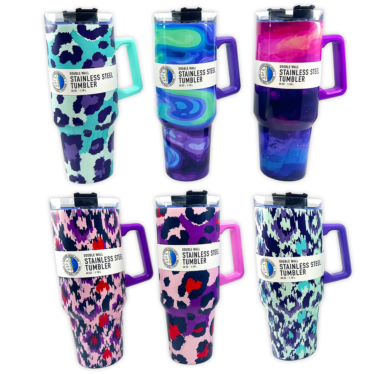 40 oz Insulated Stainless-Steel Cup with Straw - 12 Pieces Per Pack 88520 NOVELTY INC