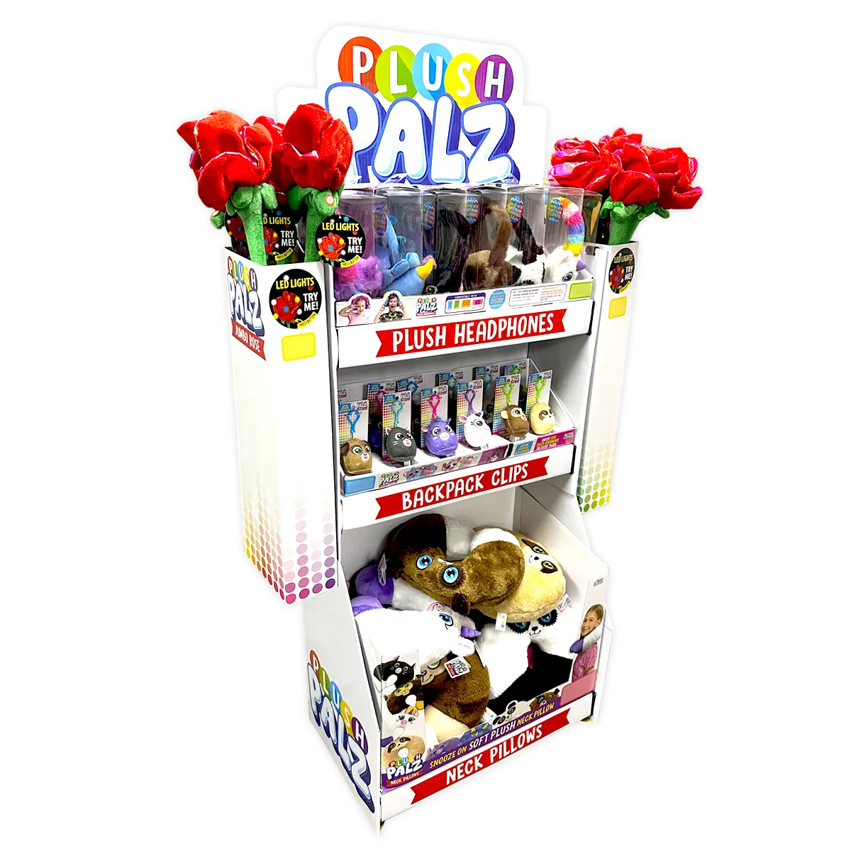 Plush and Headphones Assorted Floor Display - 36 Pieces Per Retail Ready Display 88521 KIPP BROTHERS