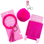 Pink Power Key Chain and Can Cooler Assortment - 18 Pieces Per Retail Ready Display 88528 NOVELTY INC