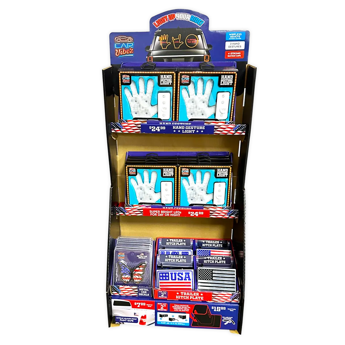 Waving Hand Car Accessories Assortment Floor Display - 18 Pieces Per Retail Ready Display  88537 NOVELTY INC
