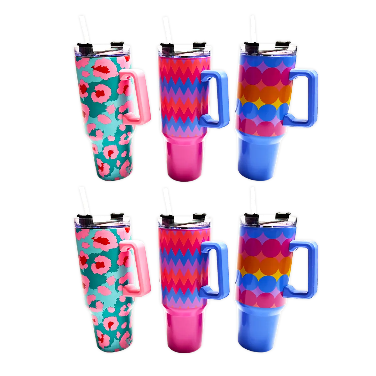 40 oz Insulated Stainless-Steel Summer Printed Cups - 6 Pieces Per Retail Ready Display 41685 ROUGHNECK