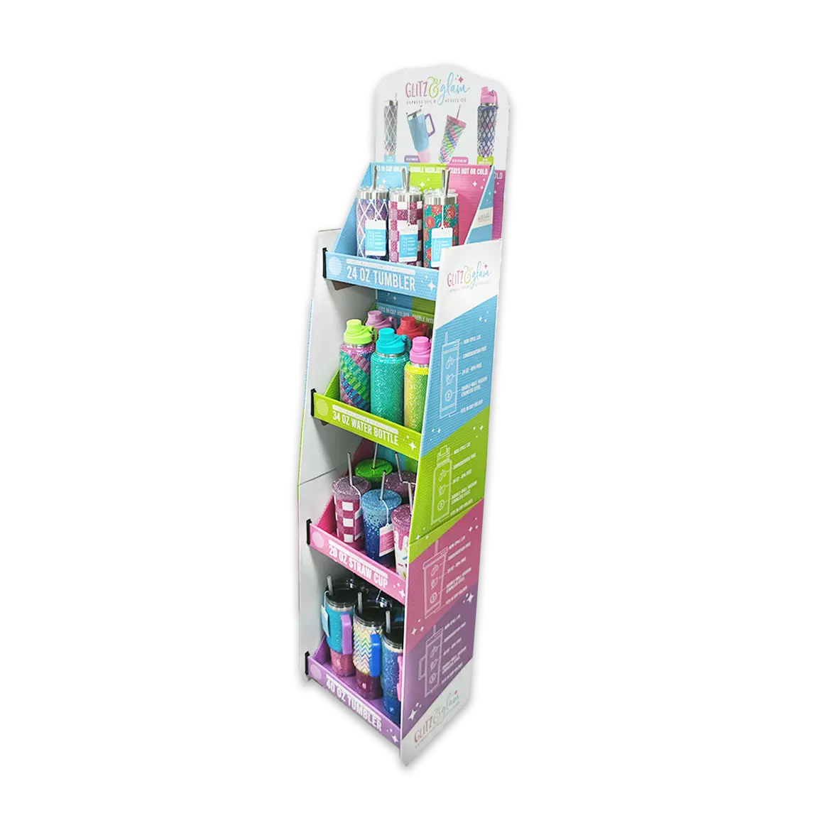 Rhinestone Cup Assortment Floor Display - 24 Pieces Per Retail Ready Display 88544 NOVELTY INC
