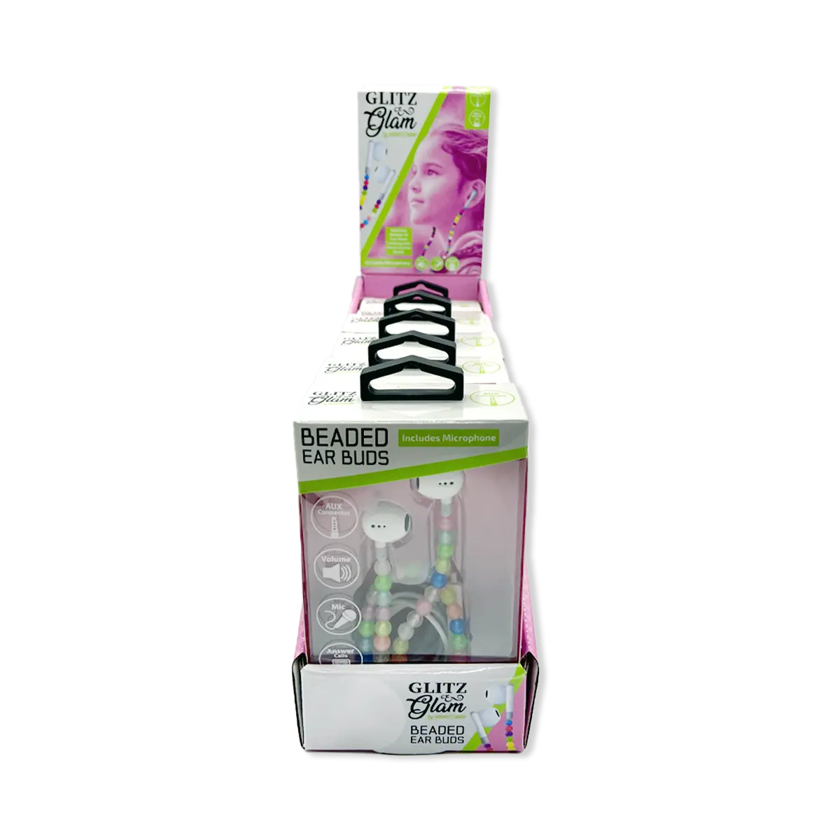 Beaded Earbuds Assortment USB-C / Aux - 6 Pieces Per Retail Ready Display 88569 GADGET GEAR
