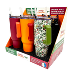40 oz Stainless-Steel Insulated Seasonal Cups - 15 Pieces Per Retail Ready Display 88571 ROUGHNECK