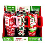 40 oz Stainless-Steel Insulated Seasonal Cups - 15 Pieces Per Retail Ready Display 88571 ROUGHNECK