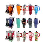 40 oz Stainless-Steel Insulated Seasonal Cups - 12 Pieces Per Retail Ready Display 88572 ROUGHNECK