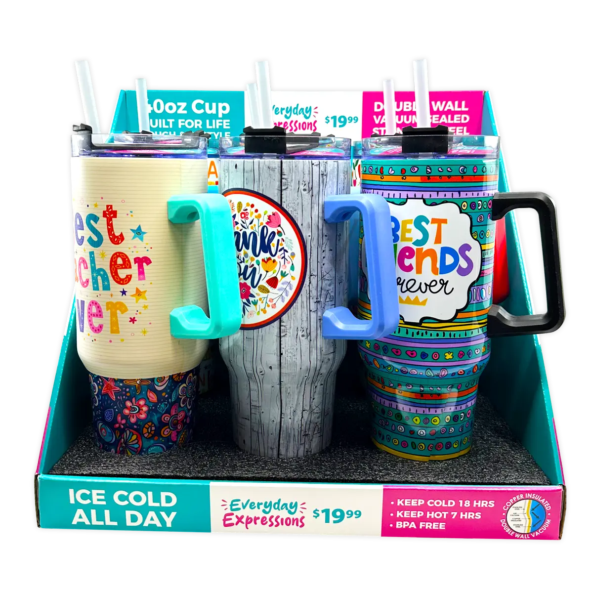 40 oz Stainless-Steel Insulated Themed Cups - 6 Pieces Per Retail Ready Display 88577 ROUGHNECK