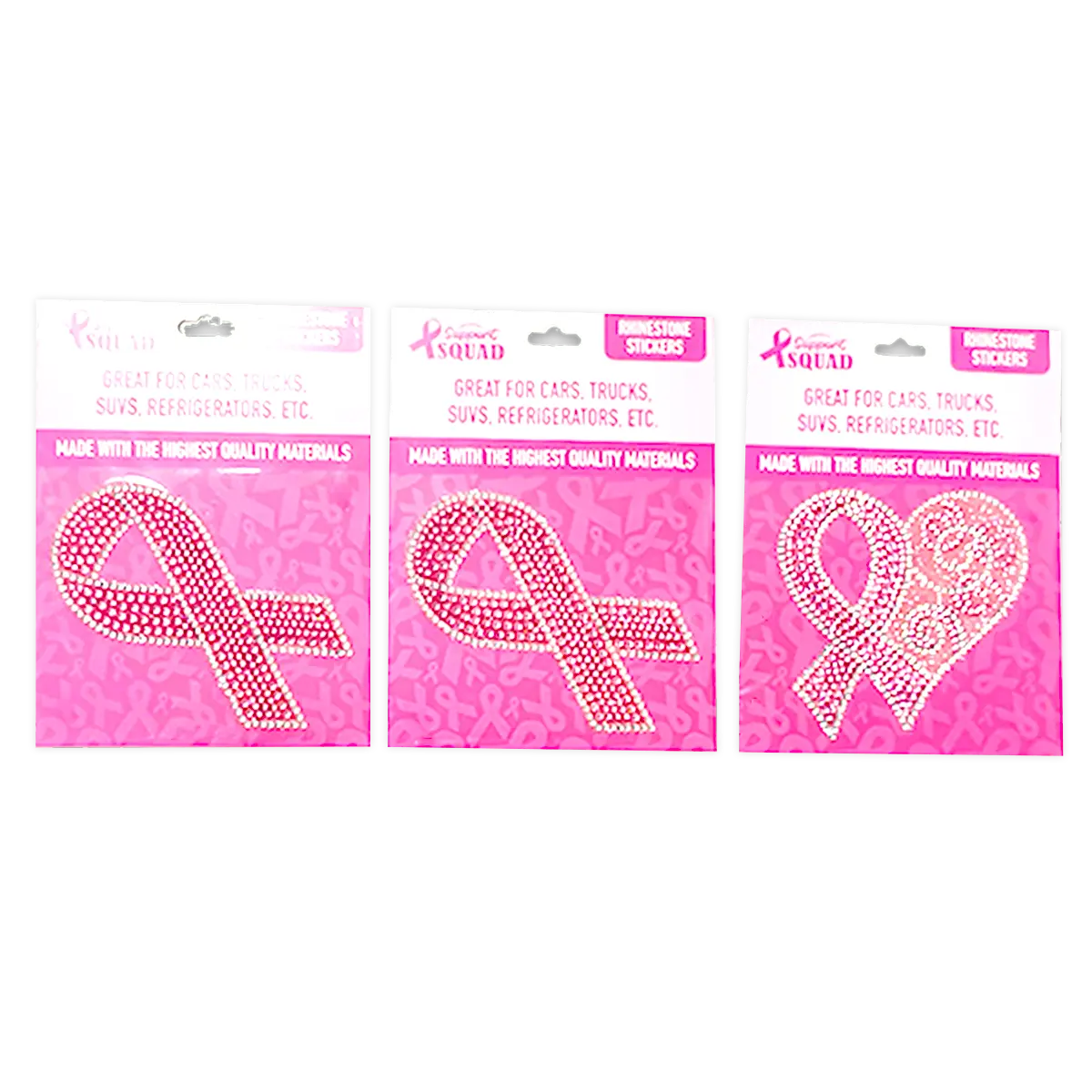 Breast Cancer Awareness Pink Support Squad Assortment Floor Display - 64 Pieces Per Retail Ready Display 88590 NOVELTY INC