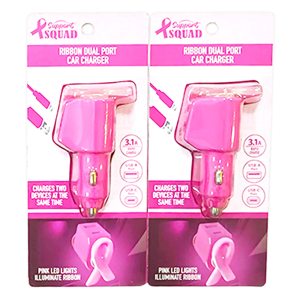Breast Cancer Awareness Pink Support Squad Assortment Floor Display - 64 Pieces Per Retail Ready Display 88590 NOVELTY INC