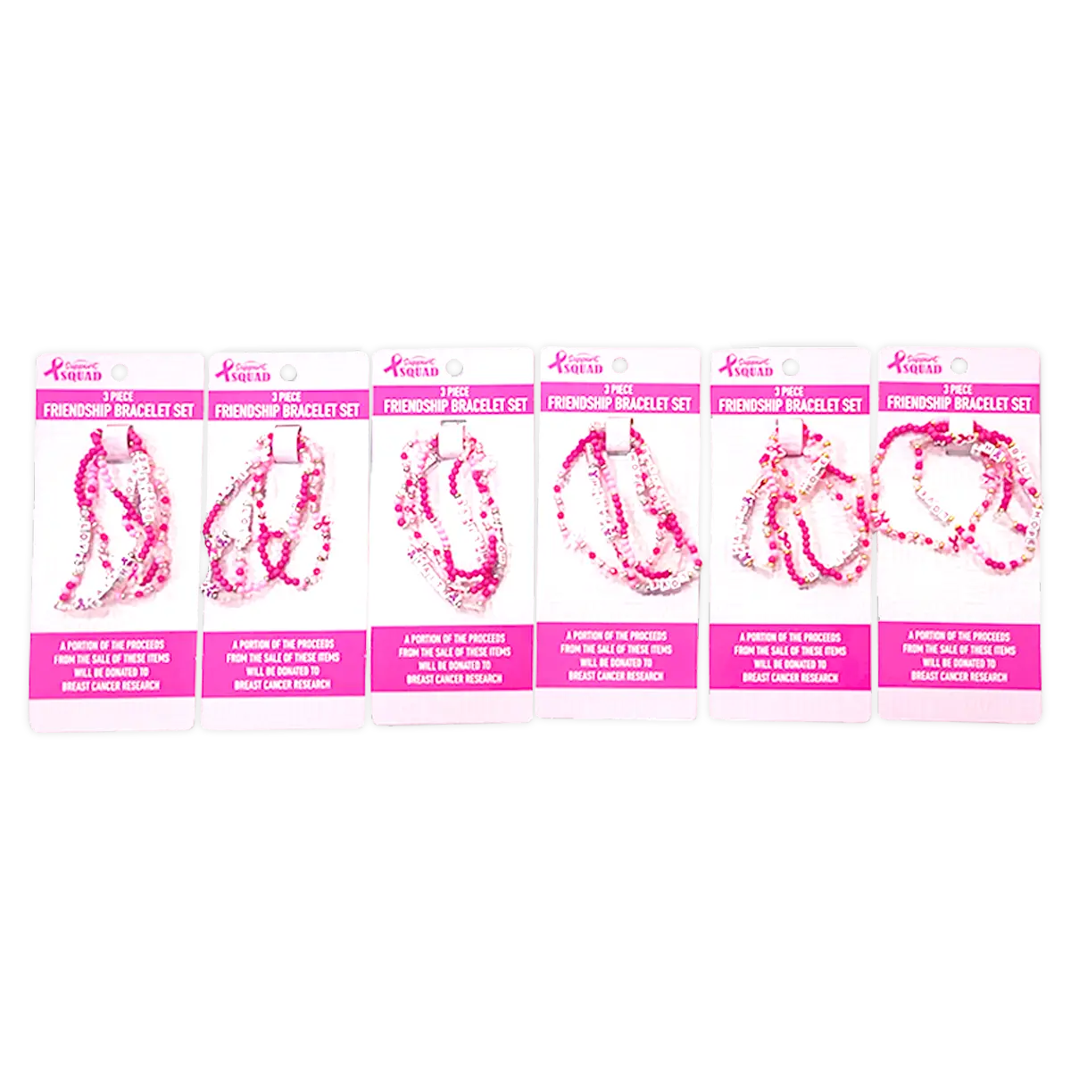 Breast Cancer Awareness Pink Support Squad Assortment Floor Display - 64 Pieces Per Retail Ready Display 88590 NOVELTY INC
