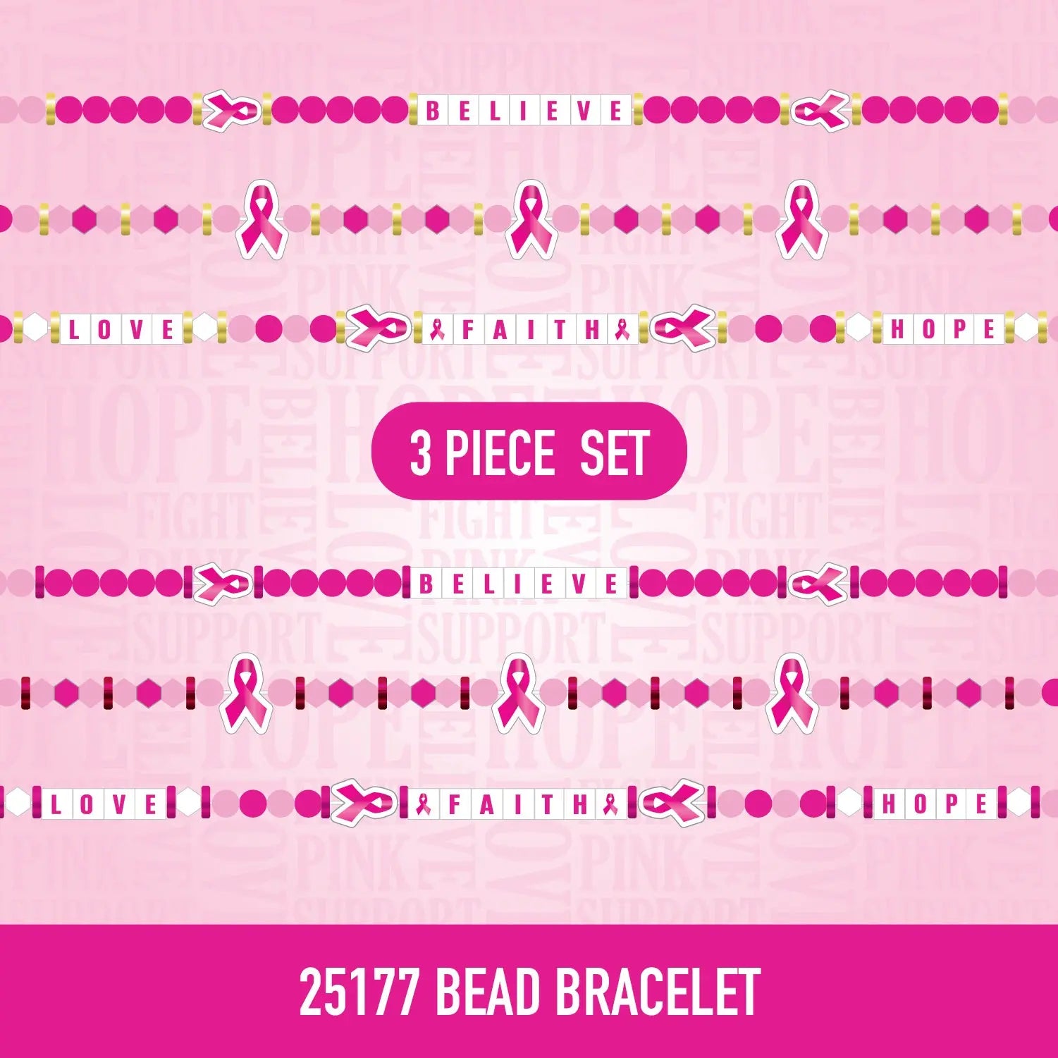 Breast Cancer Awareness Pink Support Squad Assortment Floor Display - 64 Pieces Per Retail Ready Display 88590 NOVELTY INC