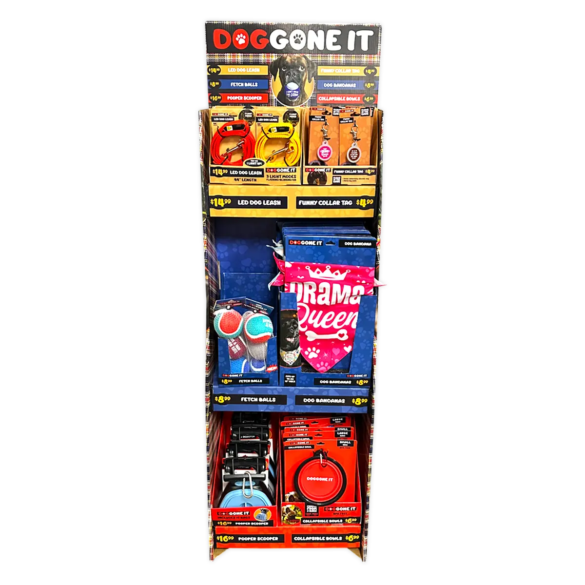DogGone It Assorted Pet Supplies Floor Display - 42 Pieces Per Retail Ready Display 88600 NOVELTY INC