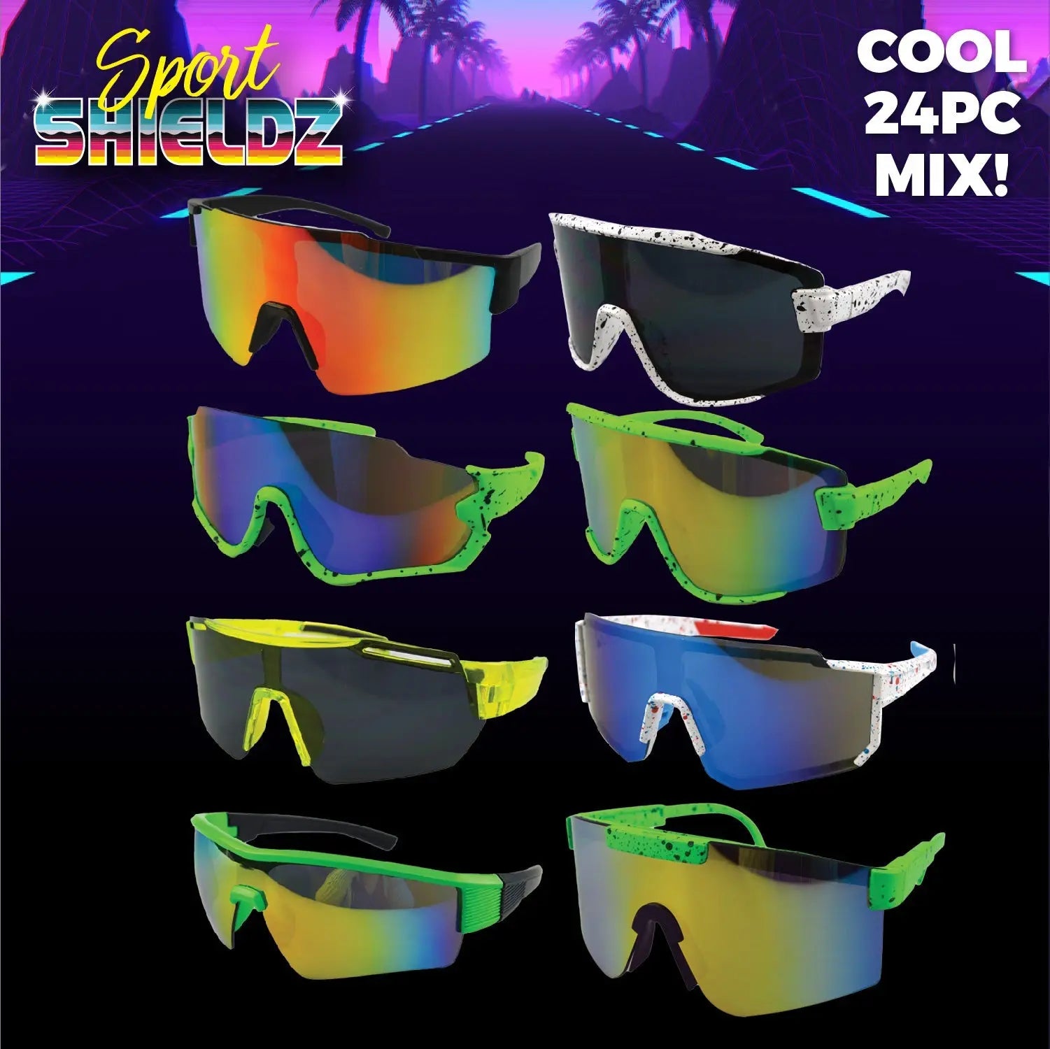 Sunglasses Refill Pack Sport Shieldz Assortment - 24 Pieces Per Pack 23516 DRIVER'S EDGE