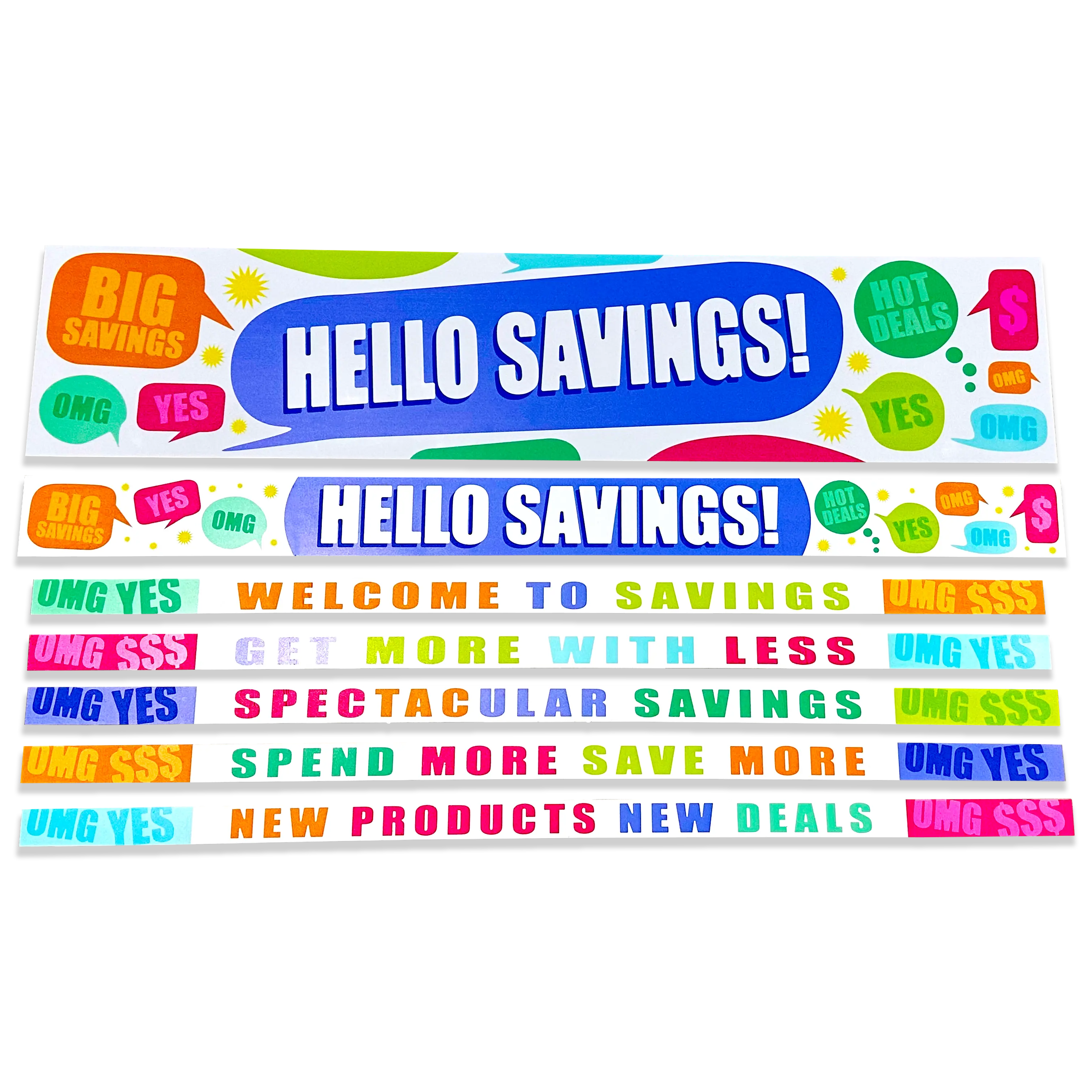 Merchandising Fixture - 3' Merchandising 7 Sign Set 977260 NOVELTY INC