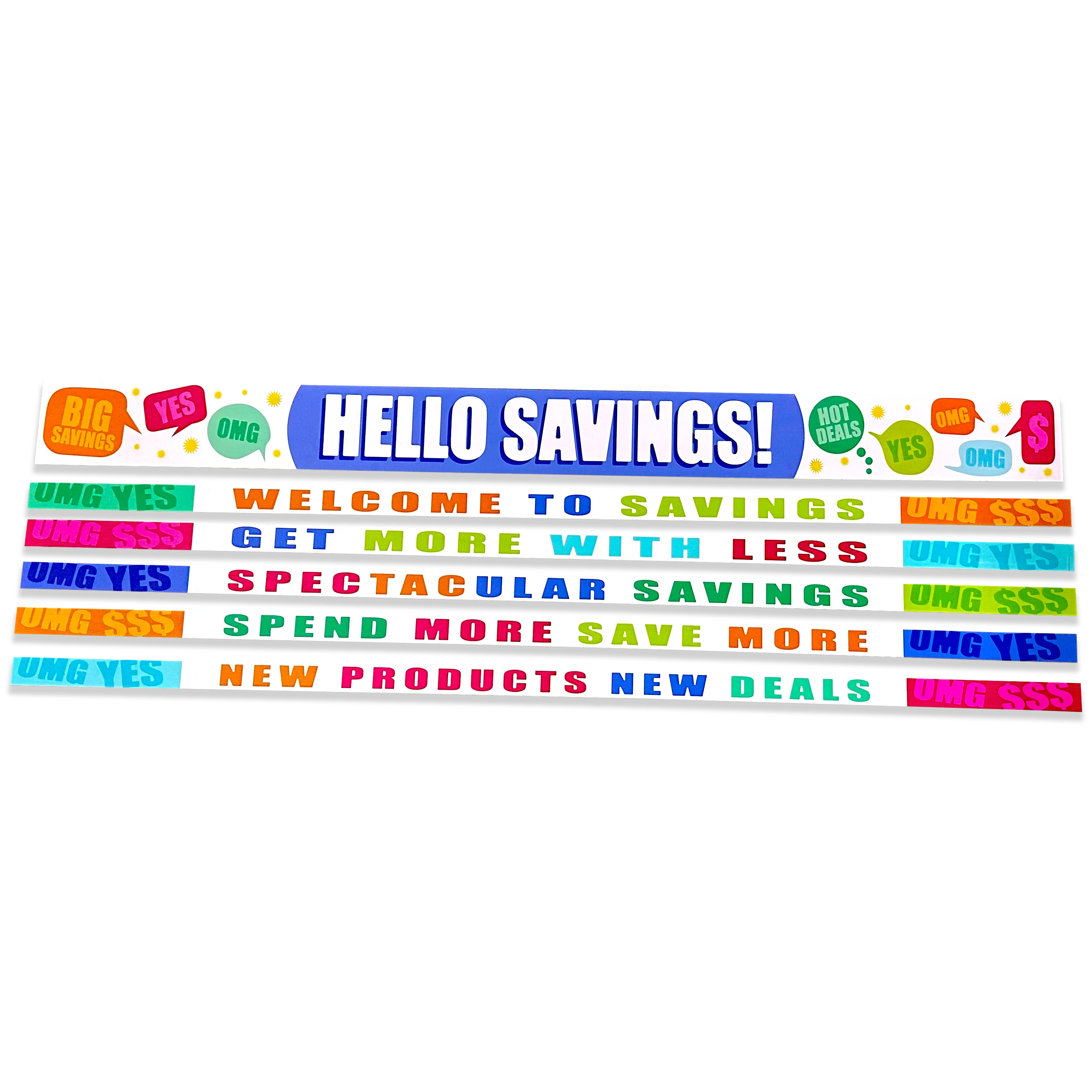 Merchandising Fixture - 4' Merchandising 6 Sign Set 977280 NOVELTY INC