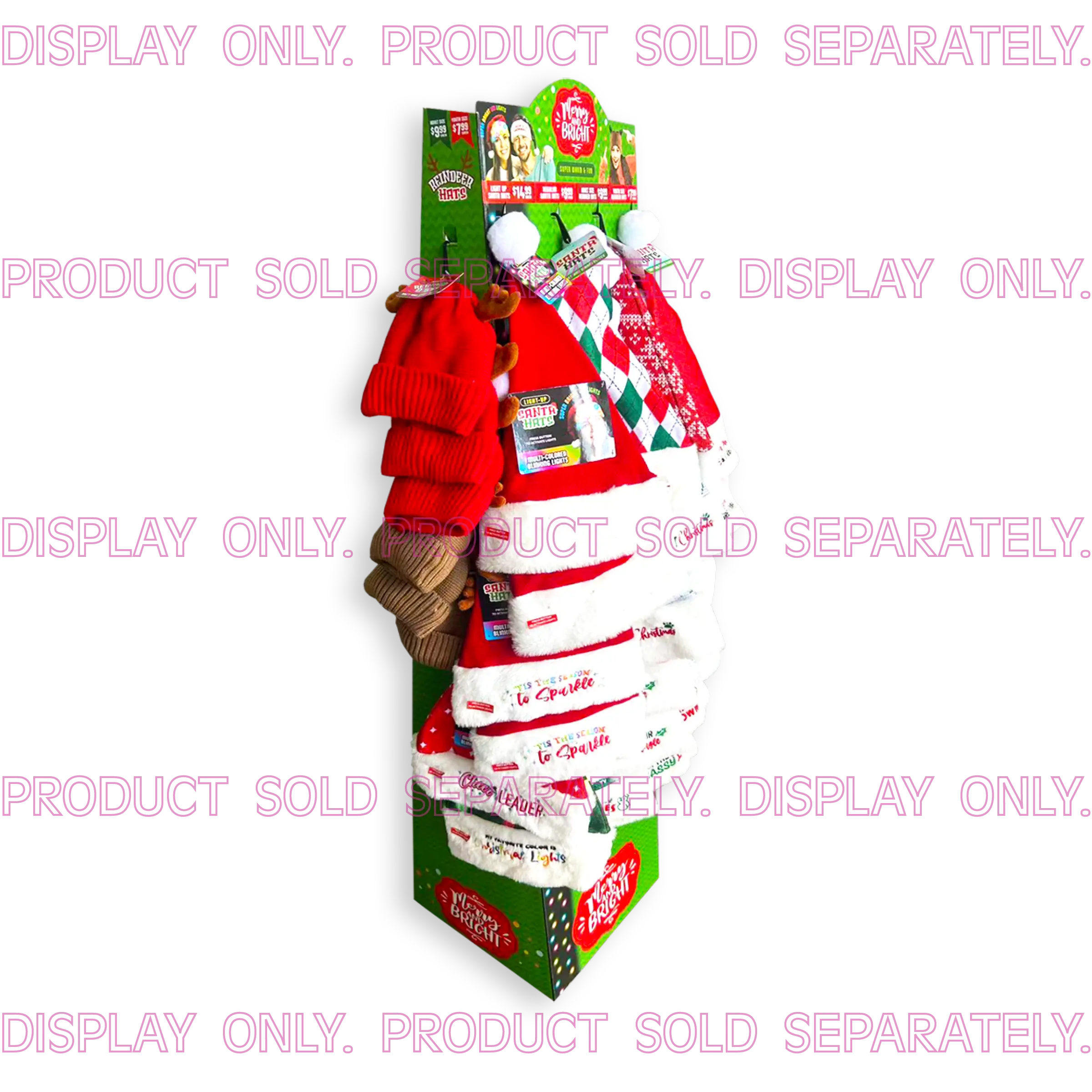 Christmas Hat Assortment Floor Display - Retail Ready Floor Display ONLY 977560 NOVELTY INC