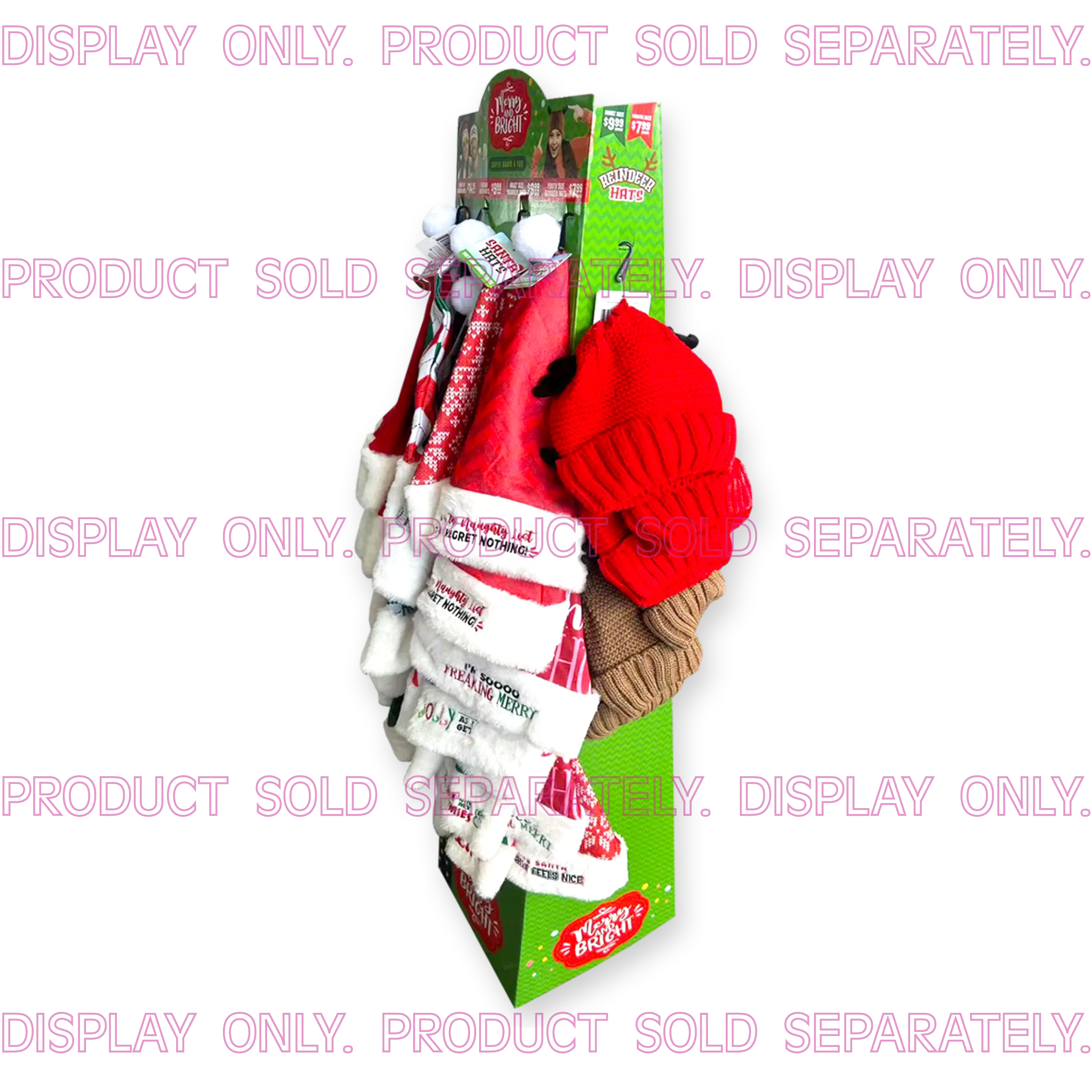 Christmas Hat Assortment Floor Display - Retail Ready Floor Display ONLY 977560 NOVELTY INC