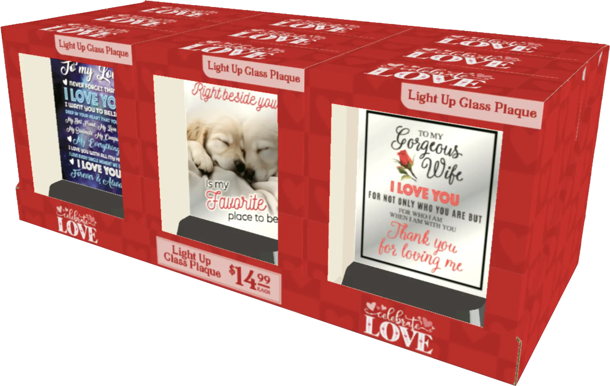 Valentine's Day Glass and Gift Assortment Floor Display - 81 Pieces Per Retail Ready Display 88500 KIPP BROTHERS