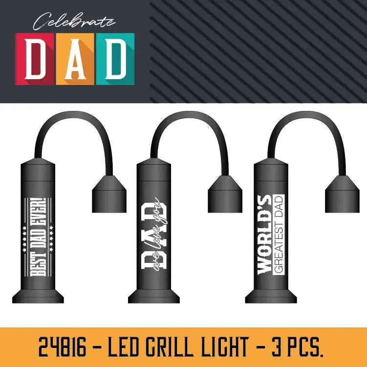 Father's Day Magnetic LED Grill Light - 3 Pieces Per Pack 24816B KIPP BROTHERS