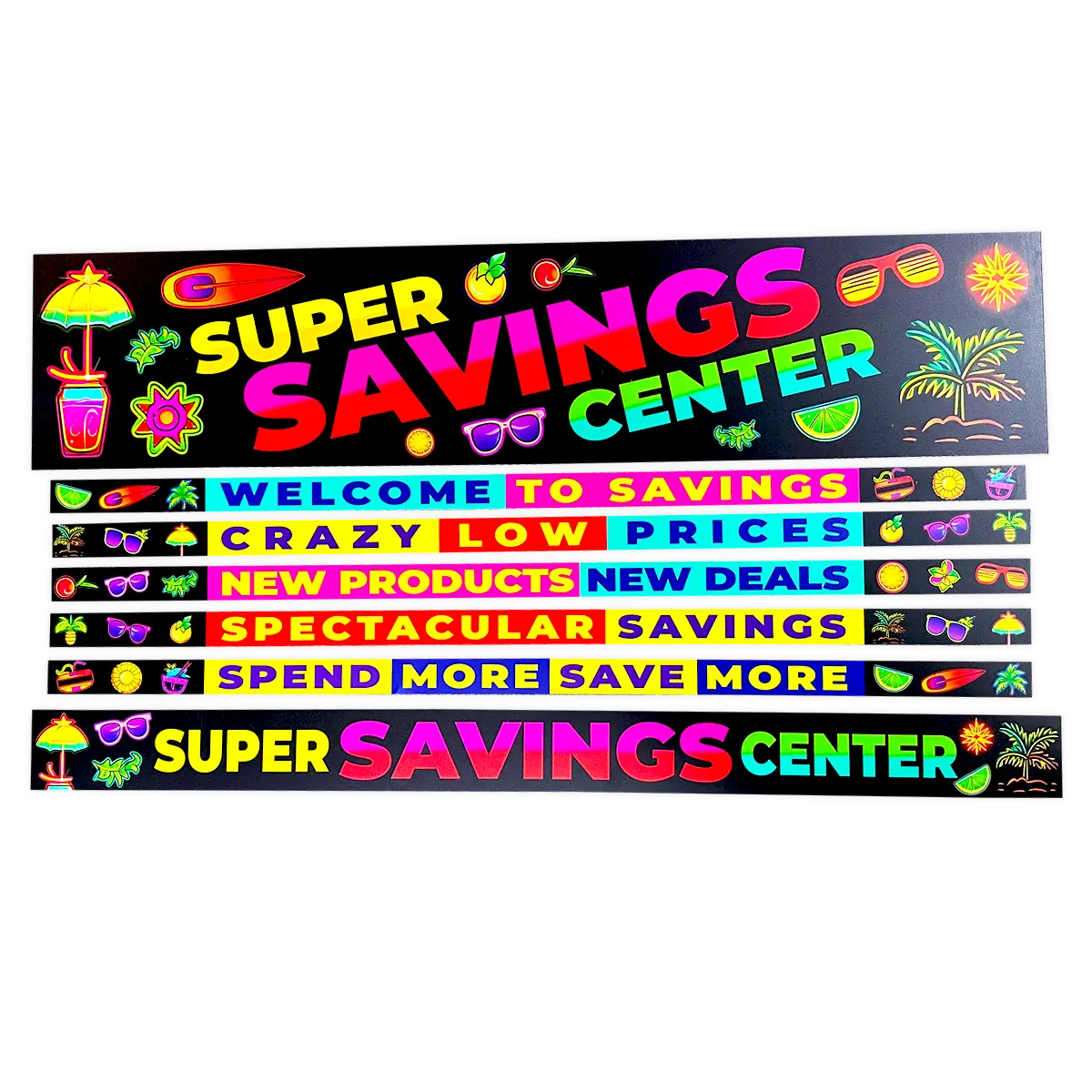 Merchandising Fixture - 3' Merchandising 7 Sign Set 978920 NOVELTY INC