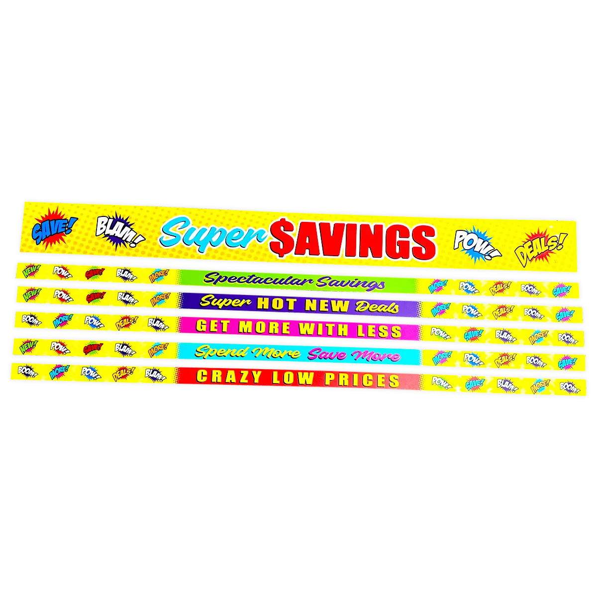 Merchandising Fixture - 4' Merchandising 6 Sign Set 978950 NOVELTY INC