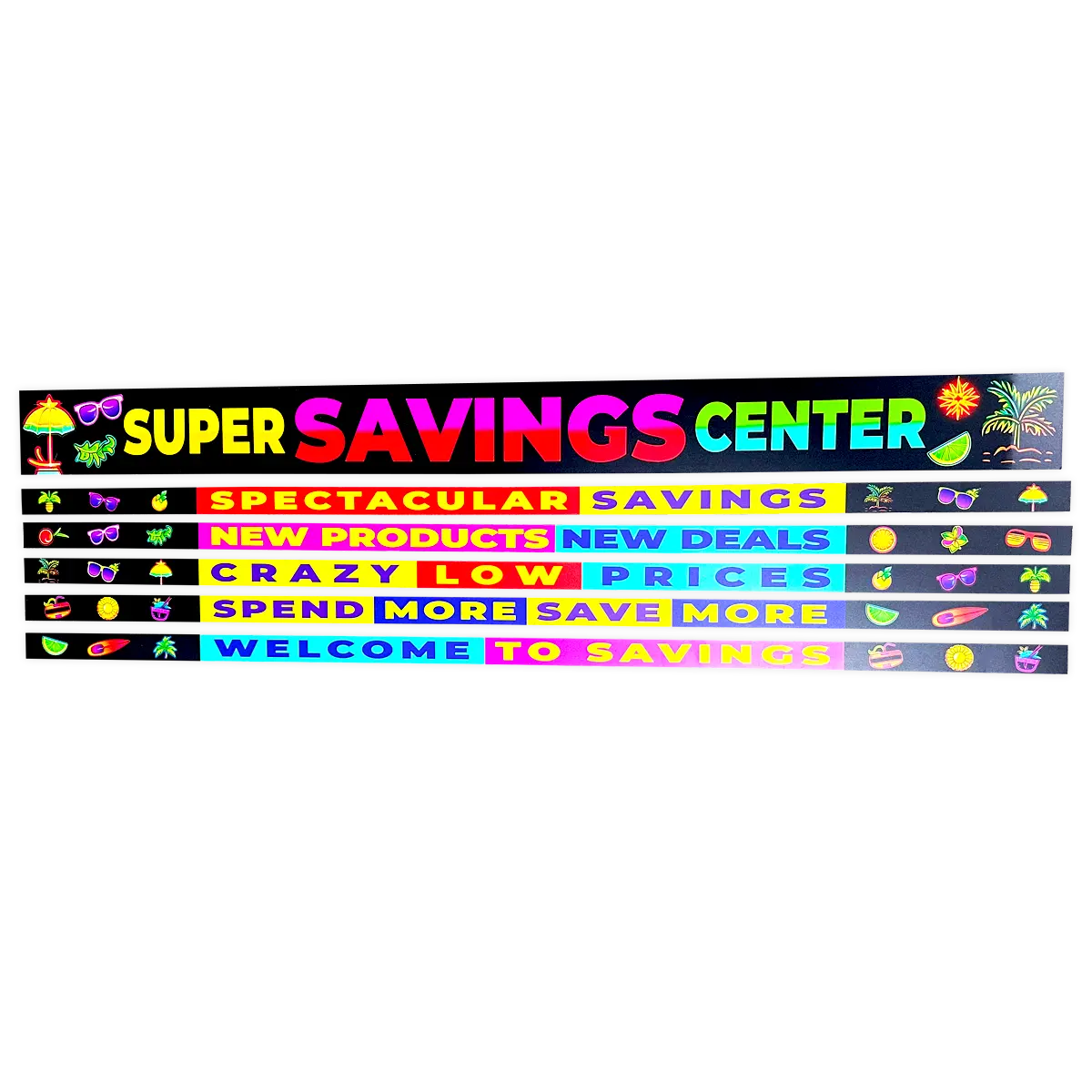 Merchandising Fixture - 4' Merchandising 6 Sign Set 978960 NOVELTY INC