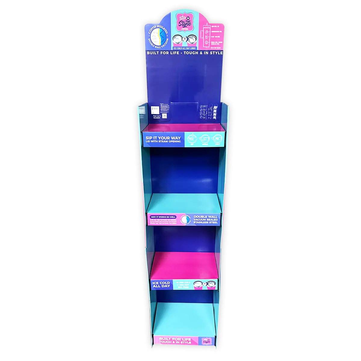 Merchandising Fixture - Corrugated 40 oz Cup Floor Display ONLY 979210 NOVELTY INC