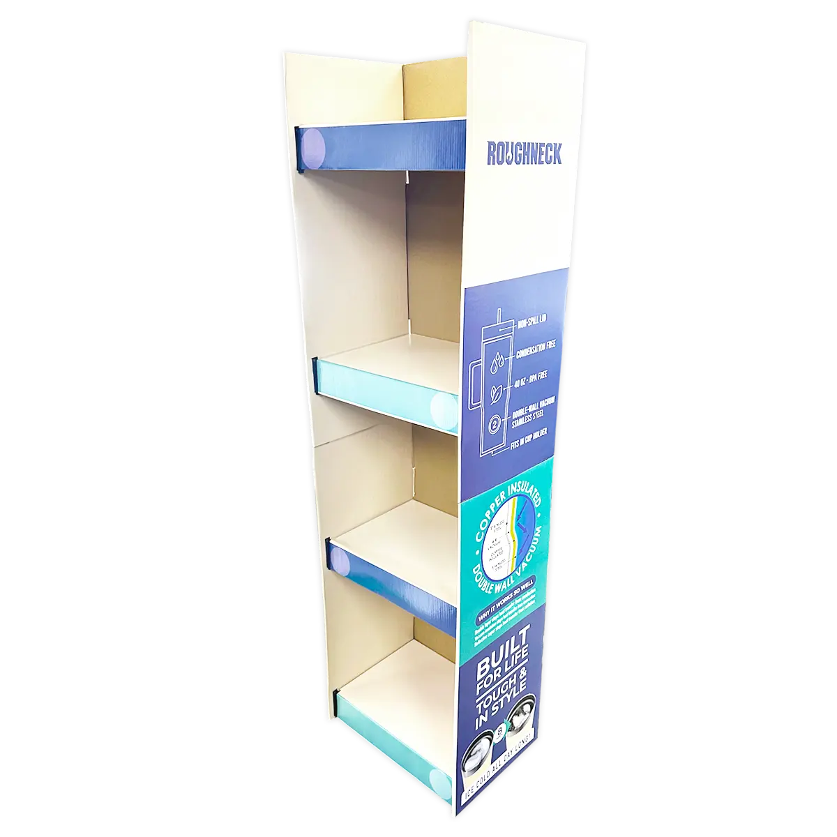 Merchandising Fixture - Generic Corrugated 40 oz Cup Floor Display ONLY 980240 ROUGHNECK