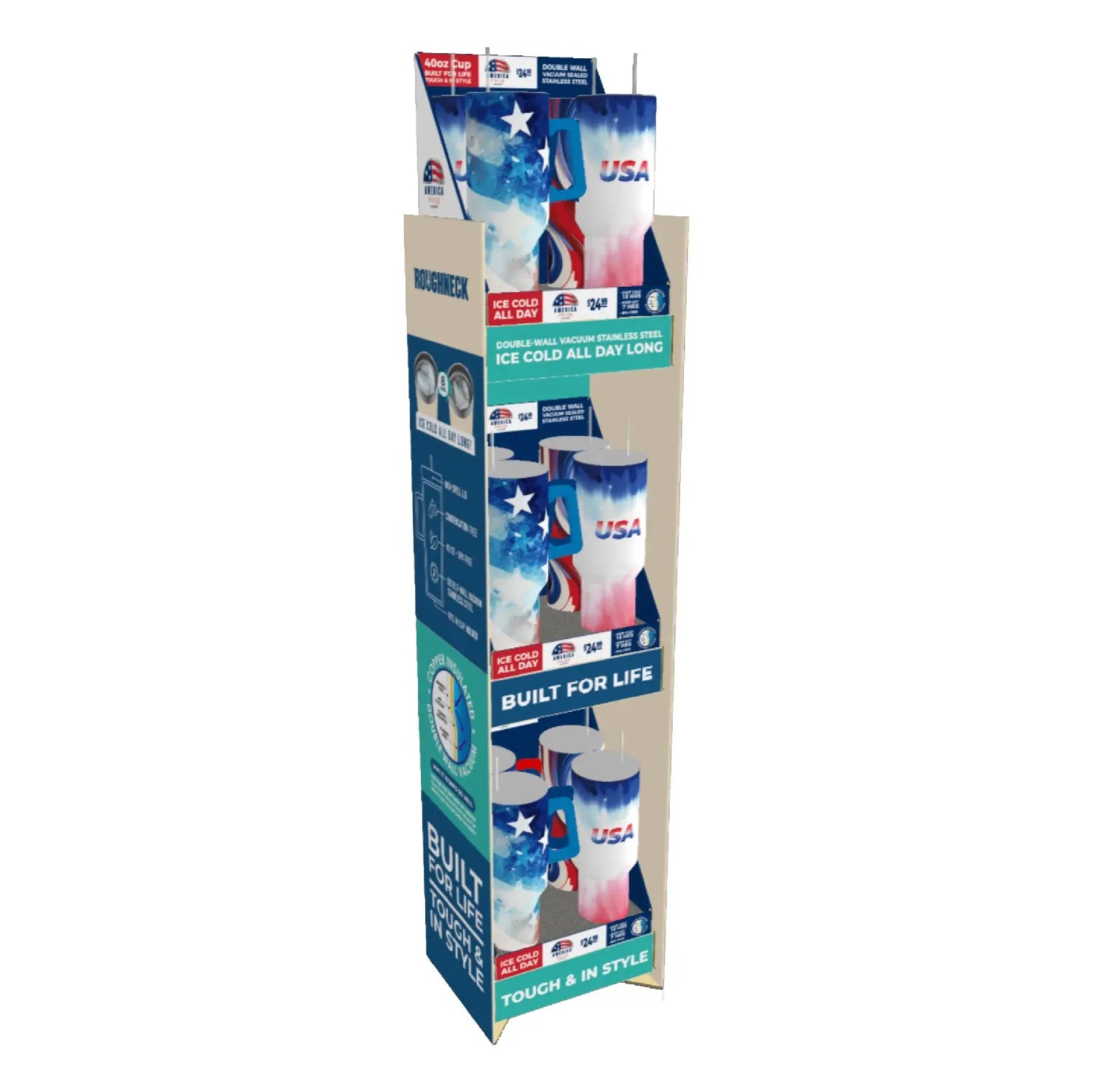 Merchandising Fixture - Corrugated 40 oz Cup Floor Display ONLY 980520 NOVELTY INC