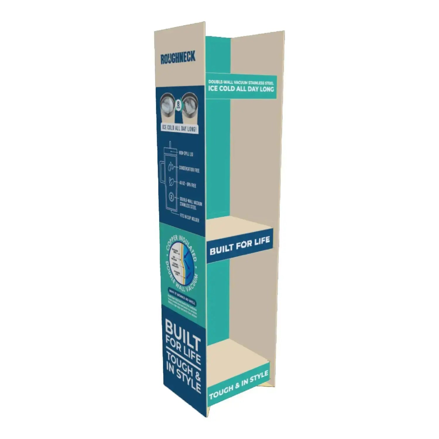 40 oz Stainless-Steel Insulated Printed Cup Virginia Floor Display - 12 Pieces Per Retail Ready Display 88561 ROUGHNECK