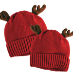 Christmas Antler Winter Knit Hat Beanie with Merchandising Strip - 6 Pieces Per Retail Ready Display 41601 NOVELTY INC