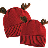 Christmas Antler Winter Knit Hat Beanie with Merchandising Strip - 6 Pieces Per Retail Ready Display 41601 NOVELTY INC