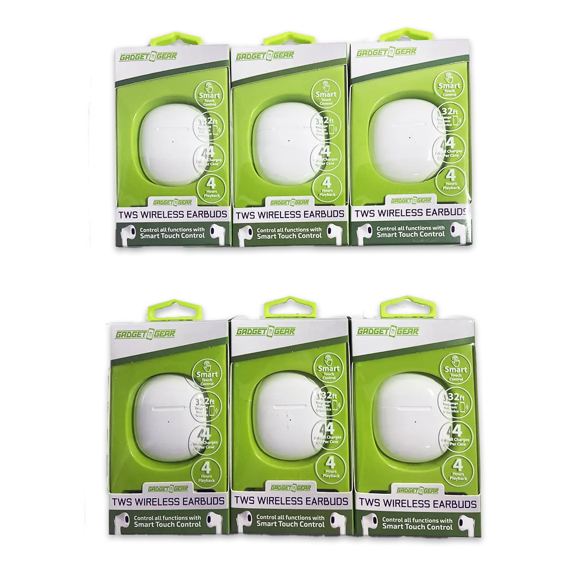 Wireless Earbuds with Round Charging Case - 6 Pieces Per Pack 24635 GADGET GEAR