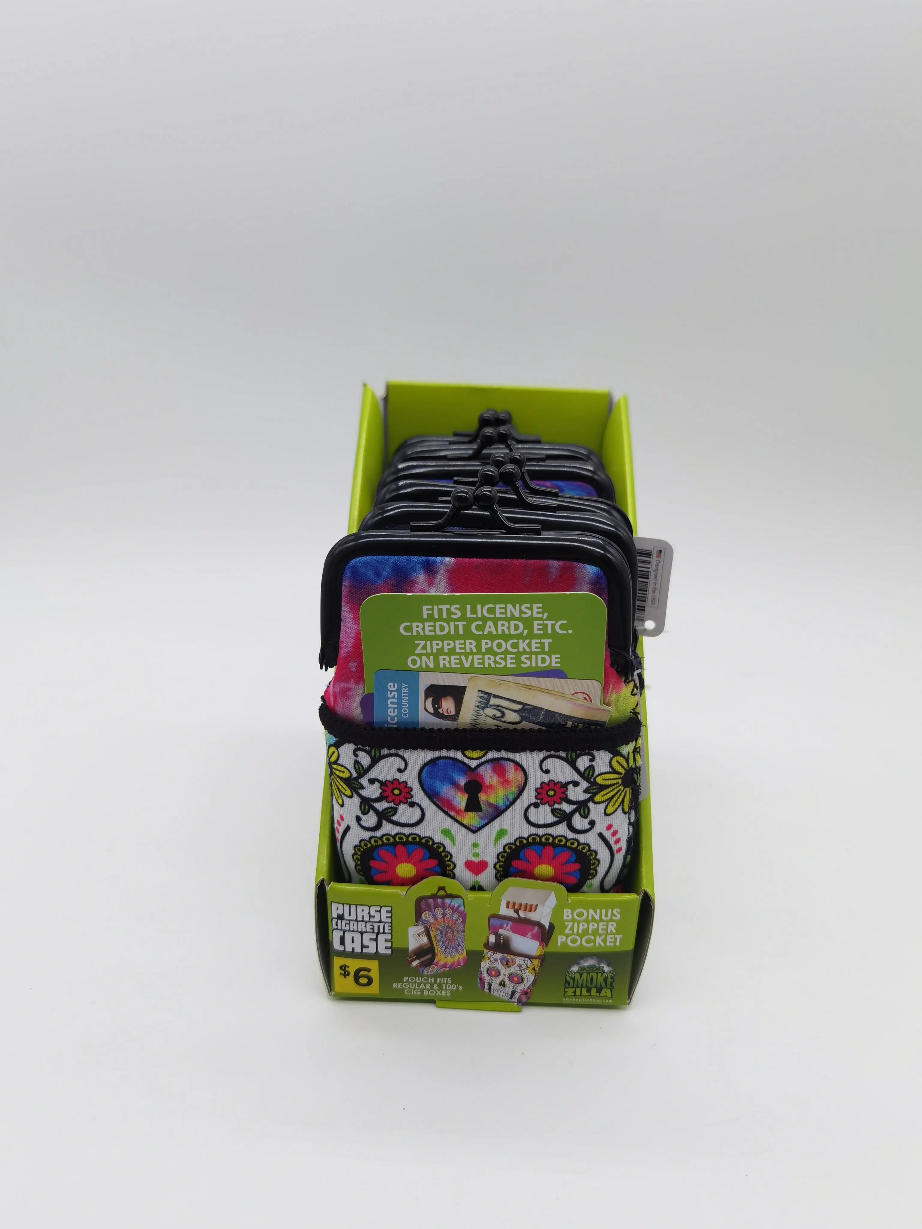 Neoprene Cigarette Pouch with Pocket - 6 Pieces Per Retail Ready Display 41459 SMOKEZILLA
