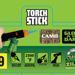 Glow in The Dark and Camo Torch Stick Lighter Assortment - 8 Pieces Per Retail Ready Display 41423 TORCH BLUE