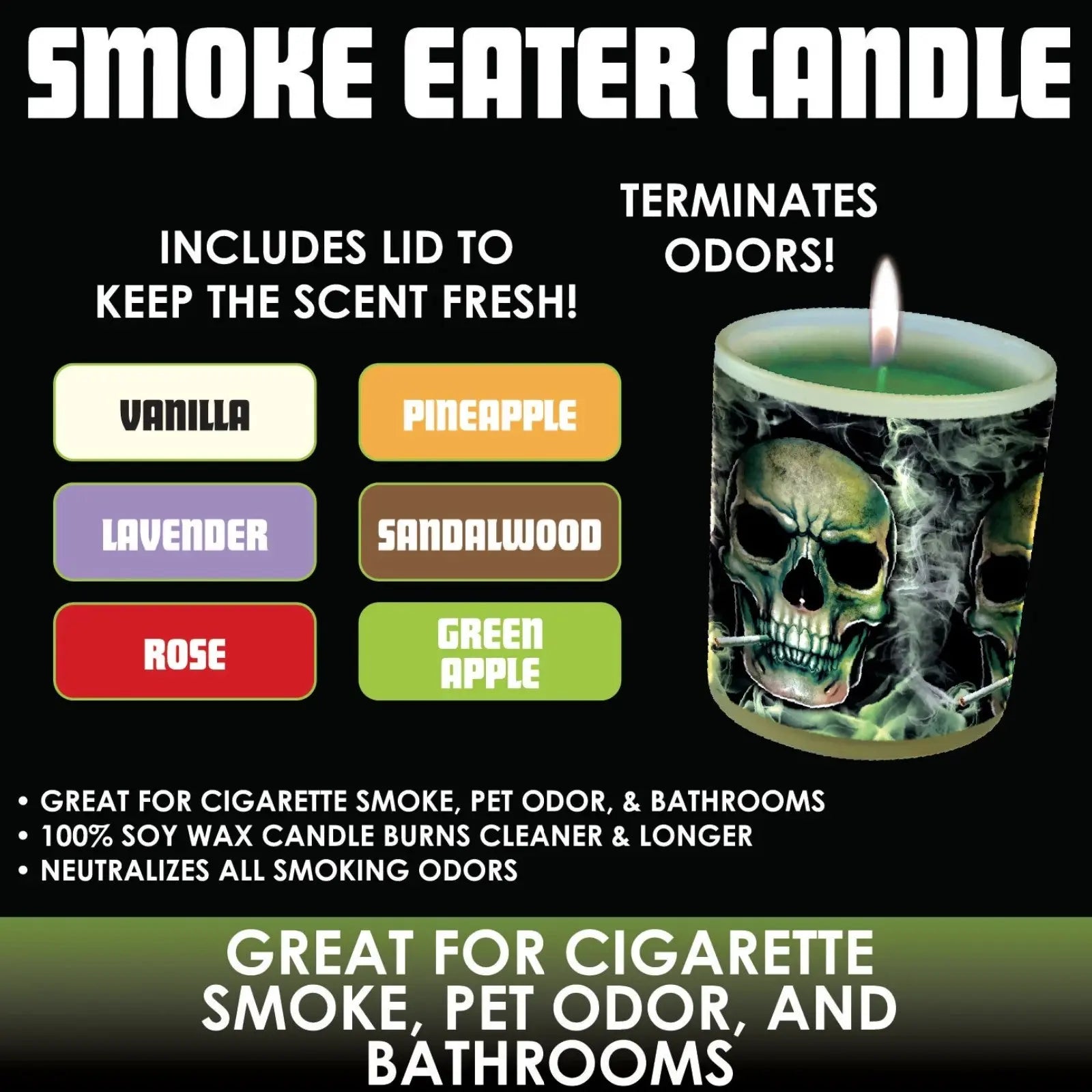 Smoke Eater Candle - 6 Pieces Per Retail Ready Display 23777 SMOKEZILLA