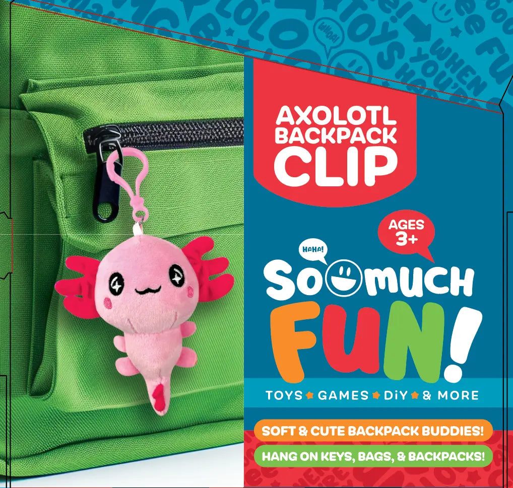 Axolotl Plush Backpack Clip - 24 Pieces Per Retail Ready Display 25264 KIPP BROTHERS