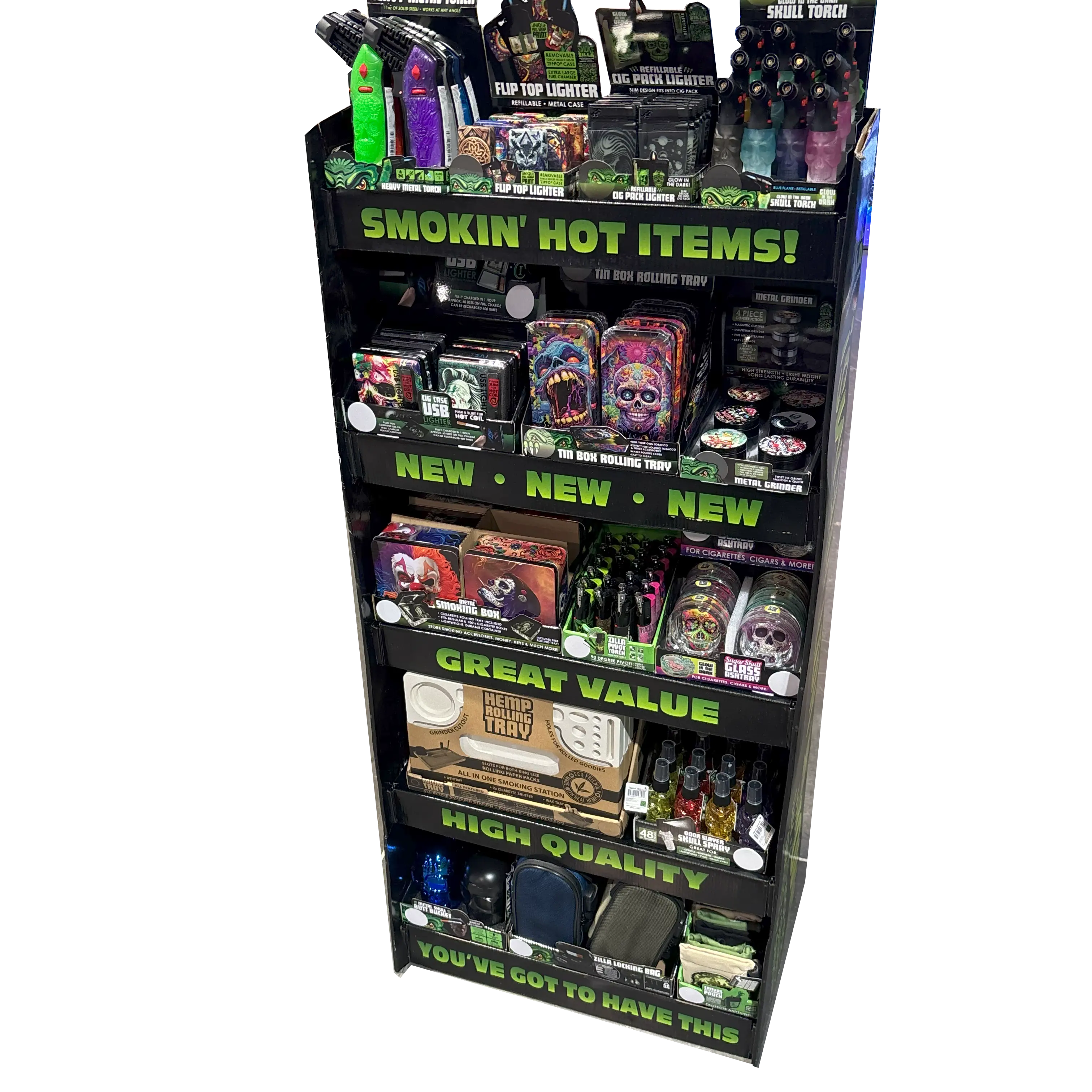 Smokezilla Curated Best Sellers Smoking Accessories Floor Display 88677 NOVELTY INC