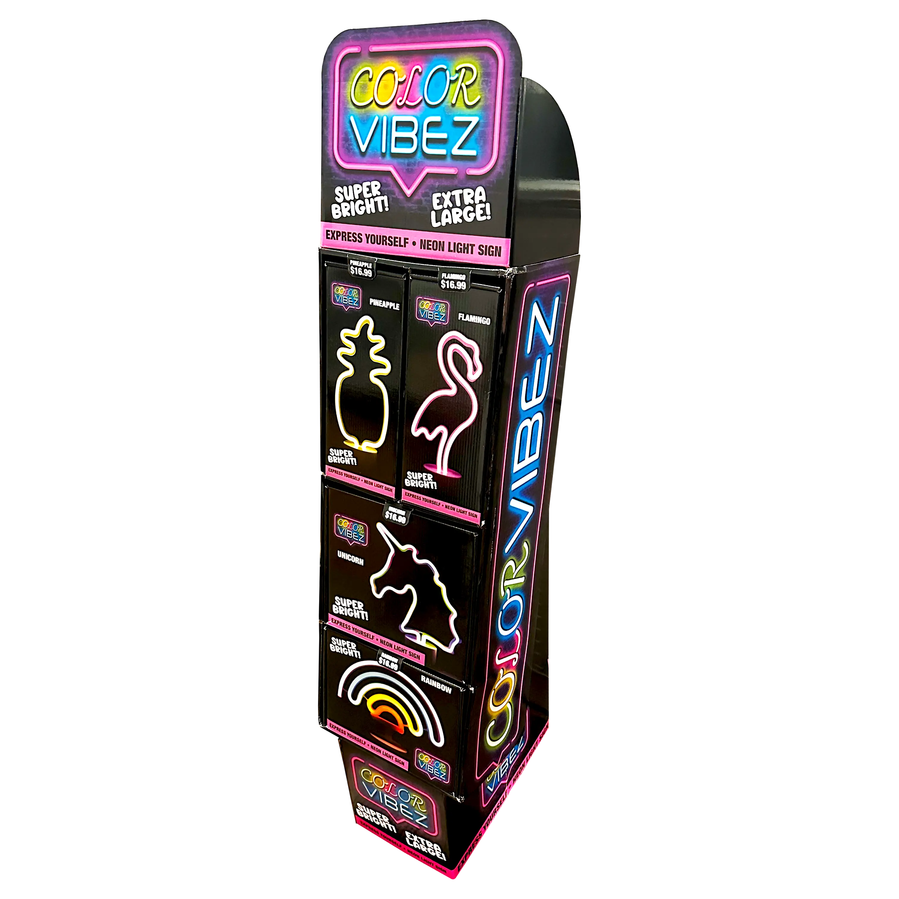 Neon Sign Assortment Floor Display - 16 Pieces Per Retail Ready Display 88462 NOVELTY INC