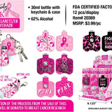Breast Cancer Awareness Pink Hand Sanitizer Key Chain - 12 Pieces Per Retail Ready Display 20369 KIPP BROTHERS