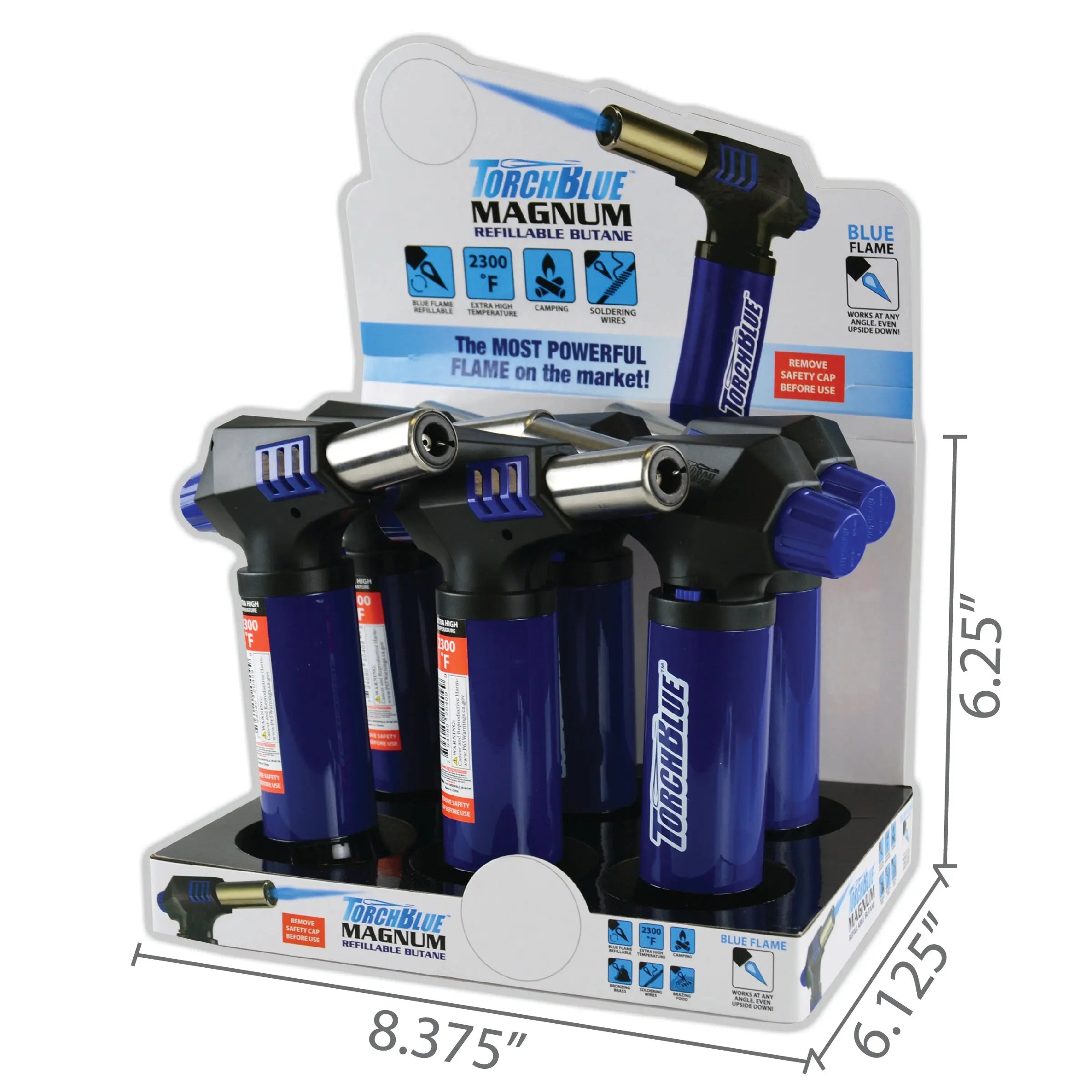 Magnum XXL Torch Lighter - 6 Pieces Per Retail Ready Display 20409 TORCH BLUE