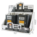 8 oz Stainless-Steel Flask with Cigarette Case - 6 Pieces Per Retail Ready Display 21768 ROUGHNECK