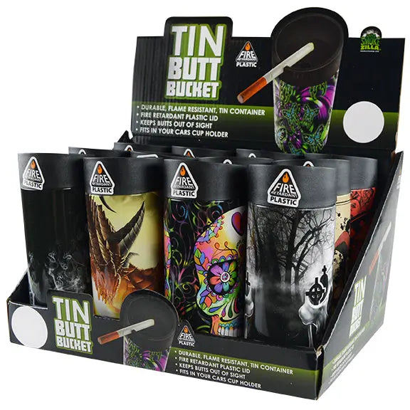 Metal Butt Bucket Ashtray - 12 Per Retail Ready Display 21916 SMOKEZILLA